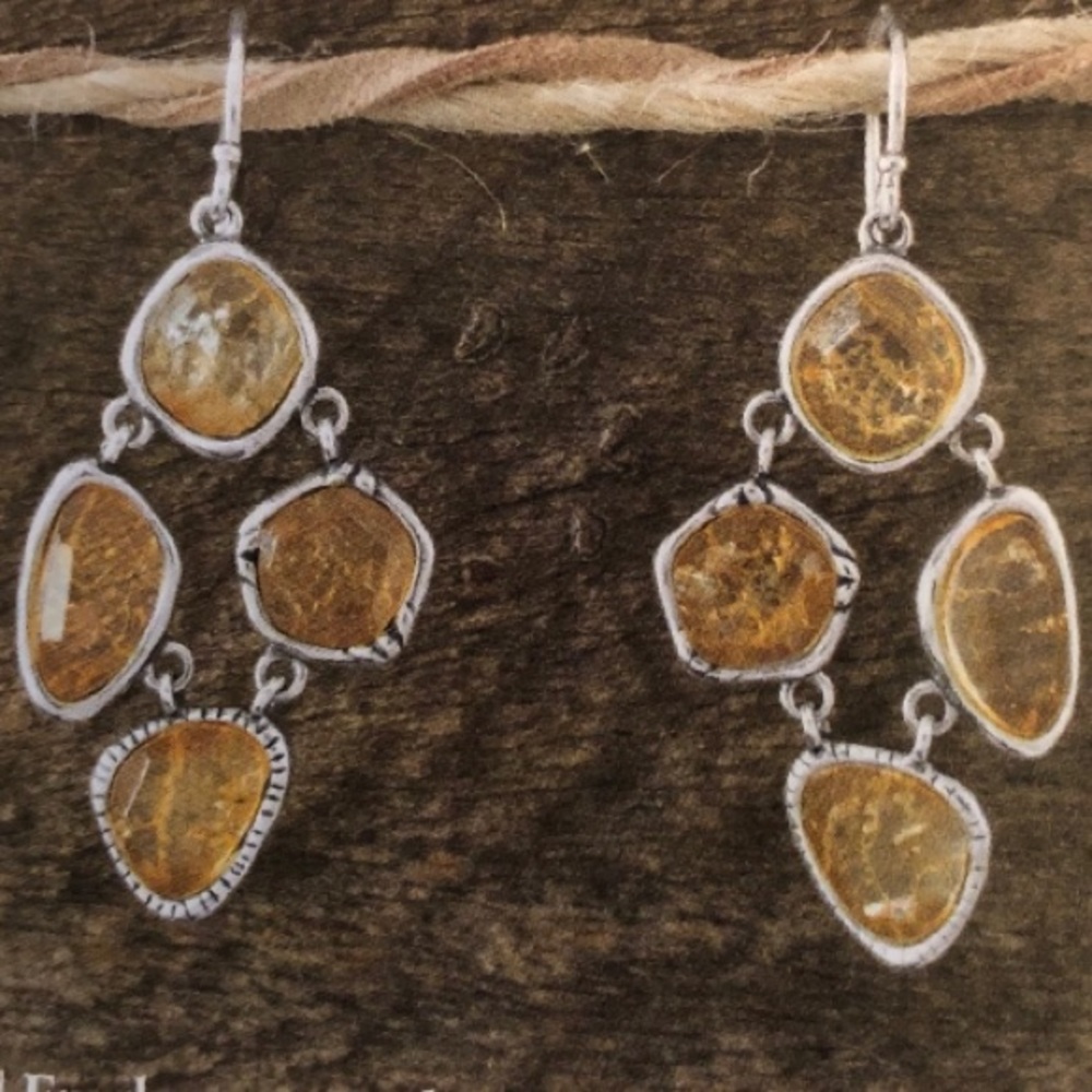 Silpada Sterling Silver and Citrine Fresh Squeezed Earrings W2782 - Picture 9 of 16
